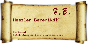 Heszler Bereniké névjegykártya
